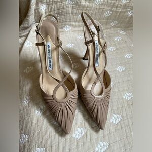 Manolo Blahnik leather slingbacks